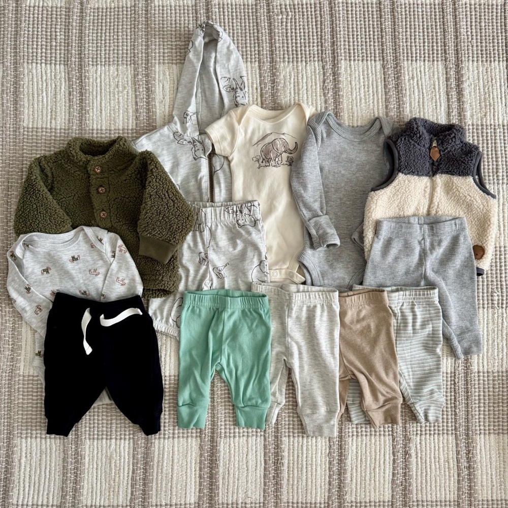 Carters Newborn Baby Boy Clothing Outfit Lot